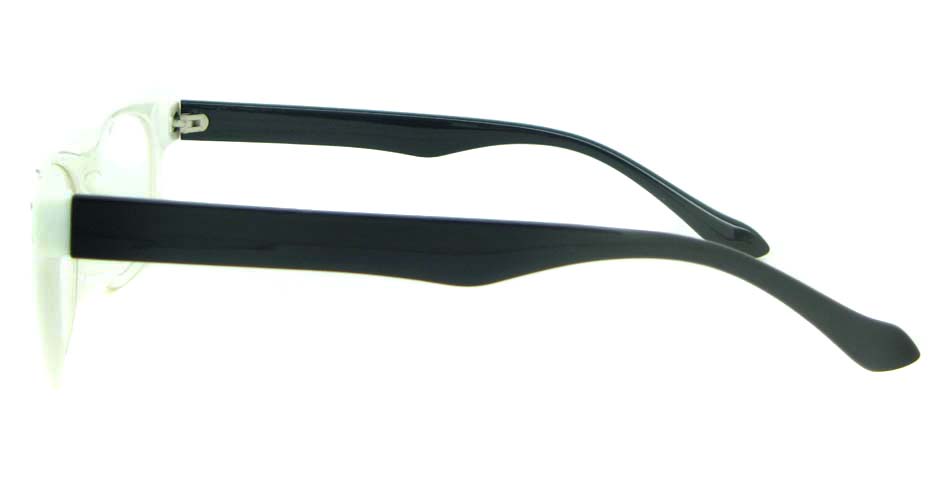 black with white tr90 oval glasses frame YL-KDL8051-C2