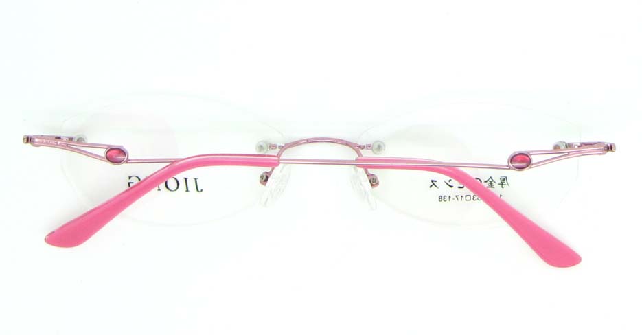 Pink cat eye metal rimless glasses frame  JNY-JIONG1199-F
