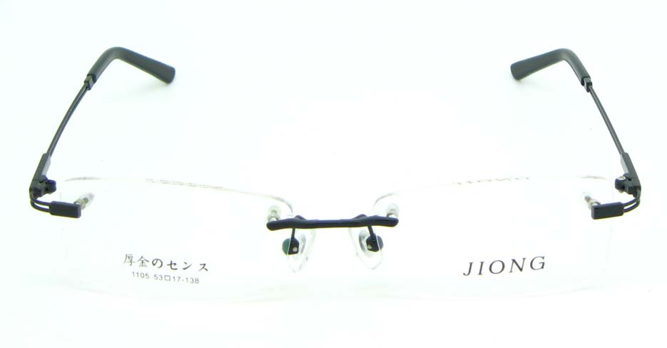Rimless black rectangle metal glasses frame JNY-JIONG1105-HS