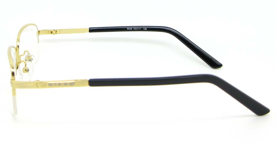 gold metal Rectangular glasses frame WKY-DNI6026-J