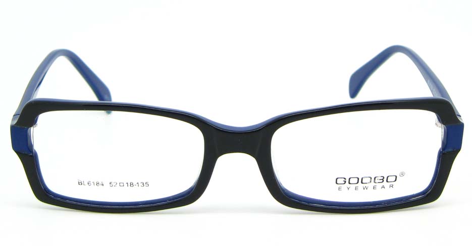 black with blue oval Acetate glasses frame WKY-BL6184-C153