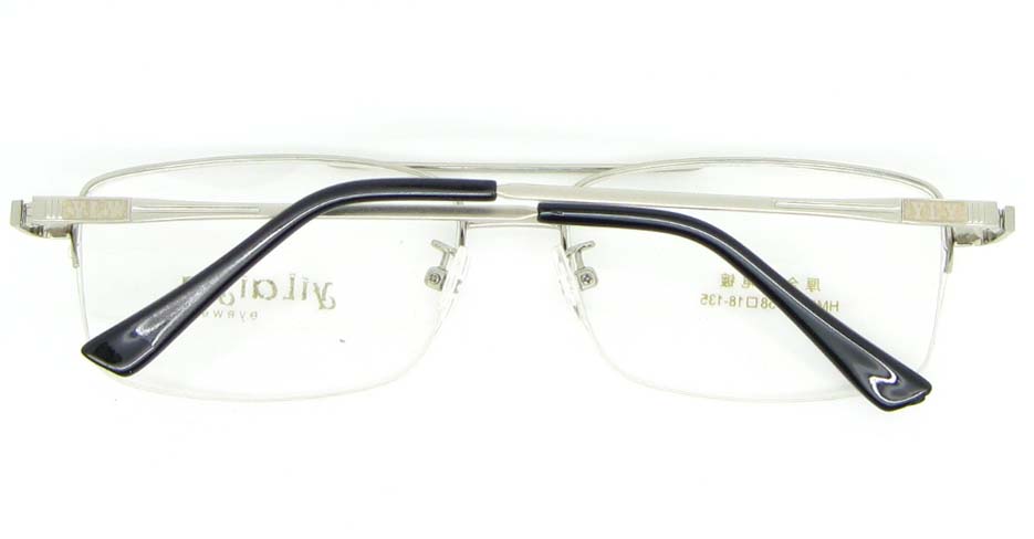 Silver Rectangular  metal glasses frame WKY-HM3156-Y