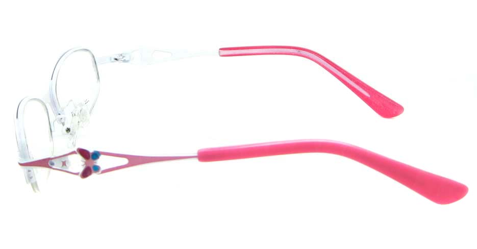 pink metal oval glasses frame WKY-KM8882-F