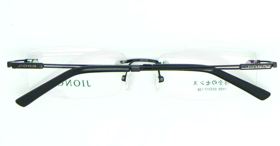 Rimless black rectangle metal glasses frame JNY-JIONG1105-HS