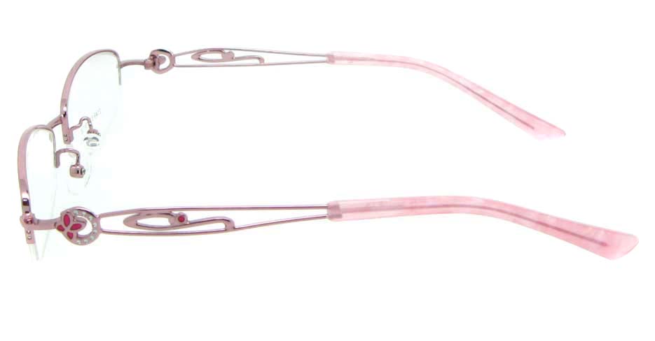 Pink oval metal glasses frame JNY-SSYZ2149-F