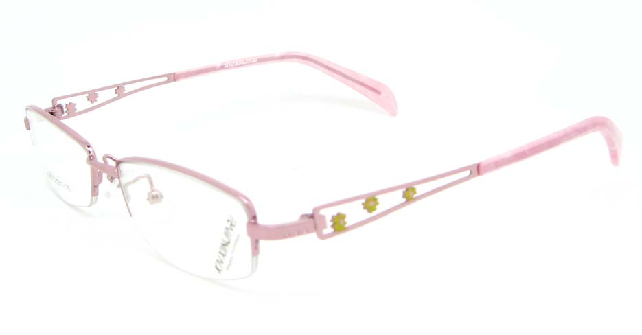 pink metal rectangular glasses frame WKY-KNXJ6268-F