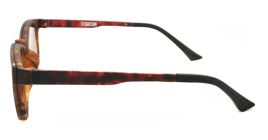 TR Oval Tortoise Polarized  Magnetic Clip on Sunglasses SM-3003-C4