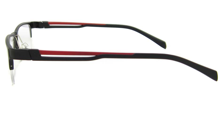 Al Mg alloy black with red rectangular glasses frame LVDN-GX093-C01
