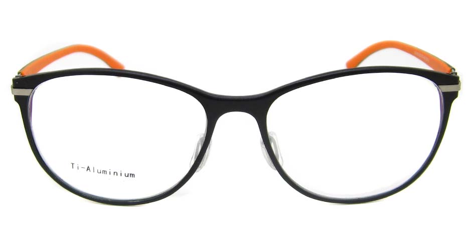 Al Ti  black with orange Oval glasses frame SM-GX195-C01-2