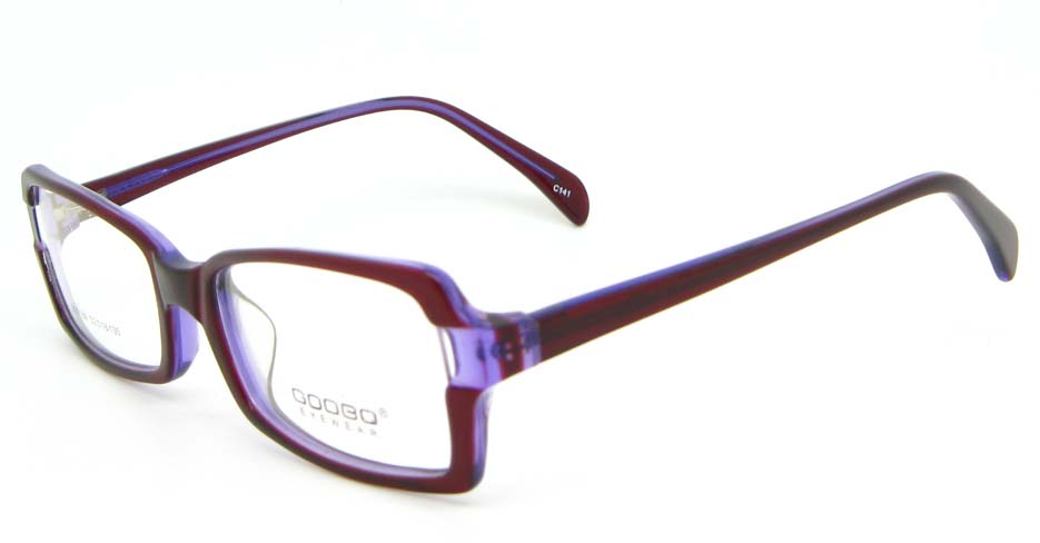 Burgundy oval Acetate glasses frame WKY-BL6184-C141
