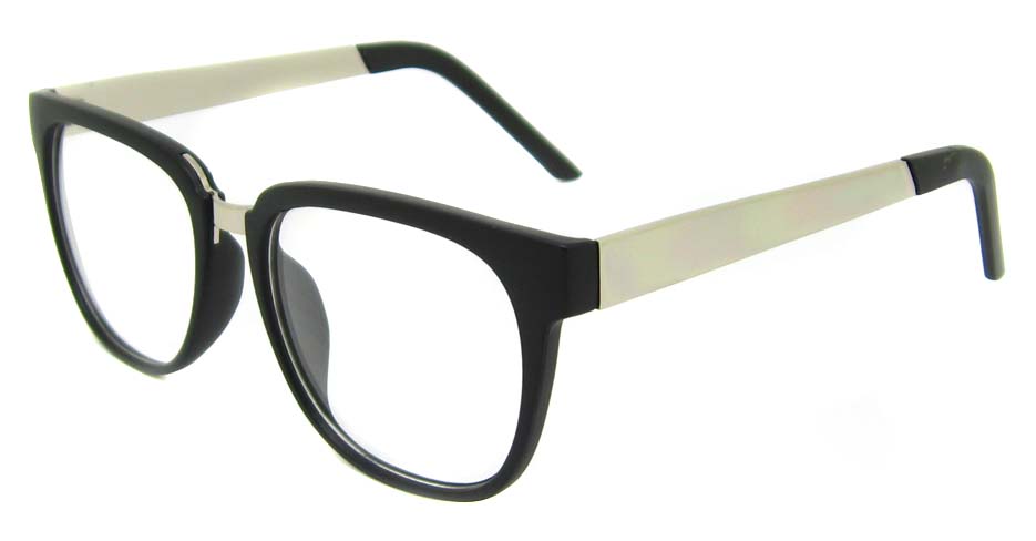 Matte with silver blend Oval retro frame BLK-FG77270-MS
