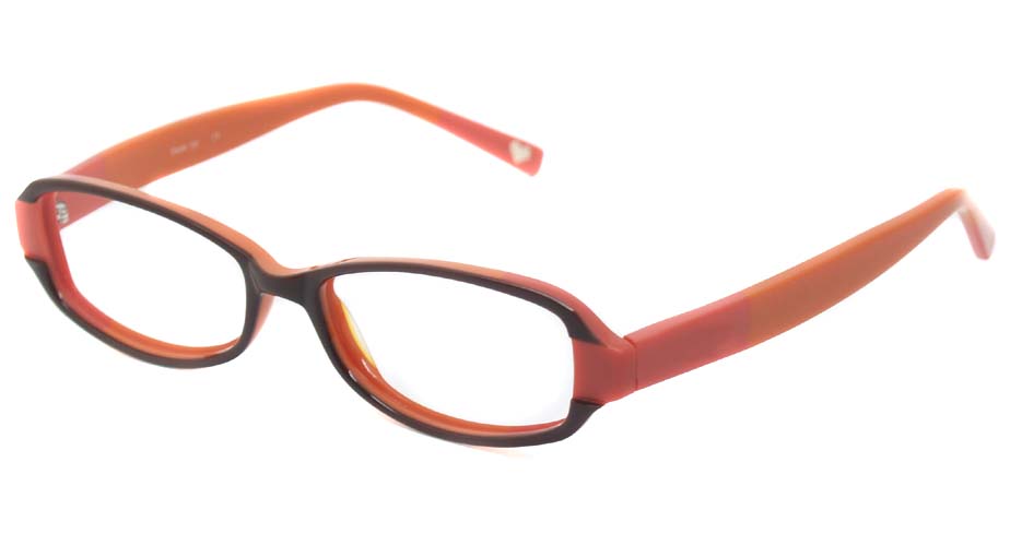 Orange acetate rectangular  glasses frame  HL-BE0001-CHS