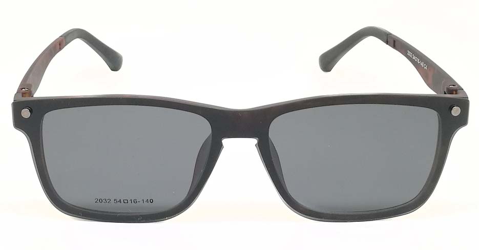 TR Oval Tortoise Polarized  Magnetic Clip on Sunglasses SM-2032-C4