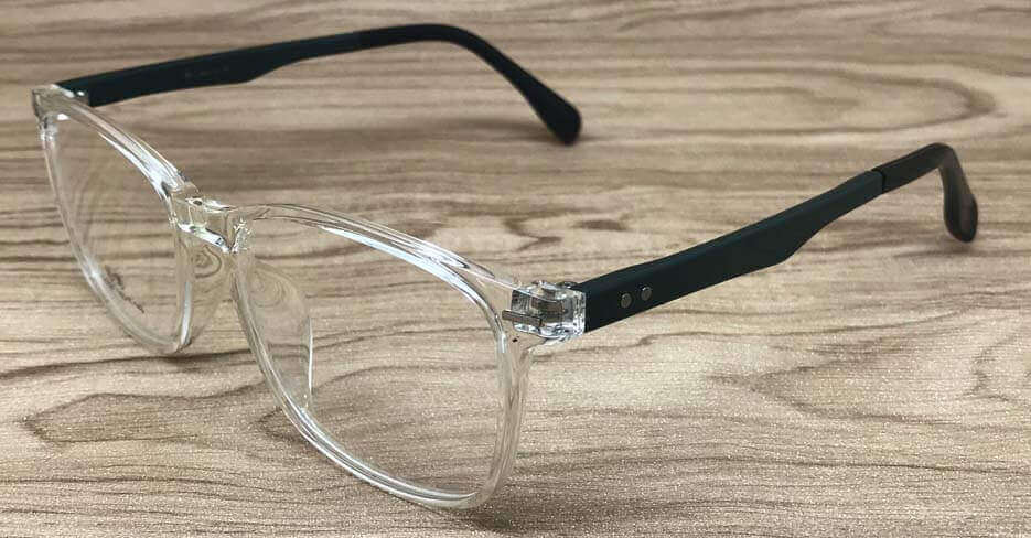 black frame clear glasses