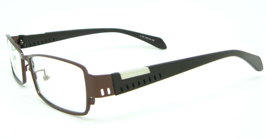 black with brown metal Rectangular glasses frame JNY-QSYR2100-ZS