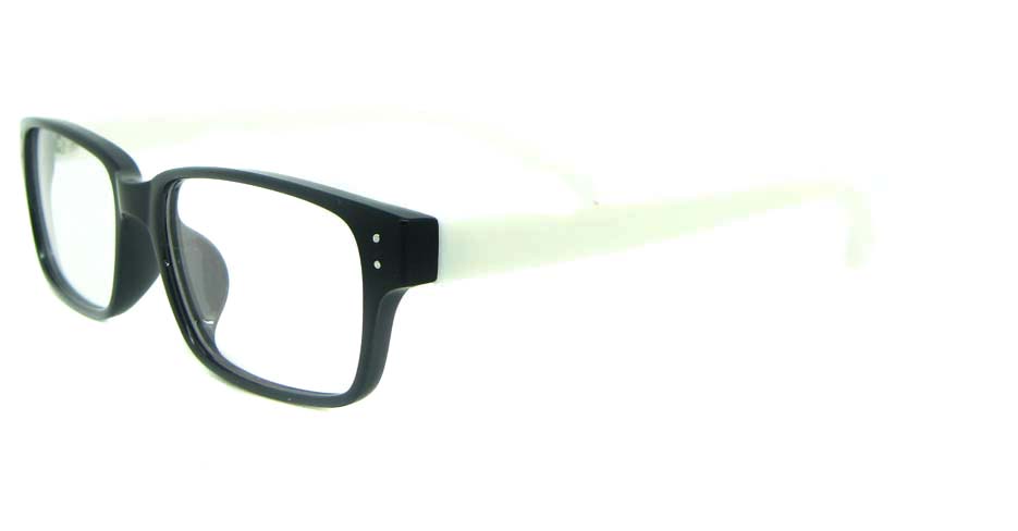 black with white Rectangular tr90 glasses frame YL-KDL8036-C4