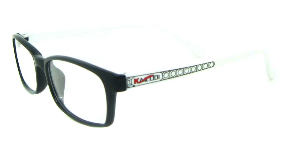 black with white tr90 rectangular glasses frame YL-KLD8004-C6HT