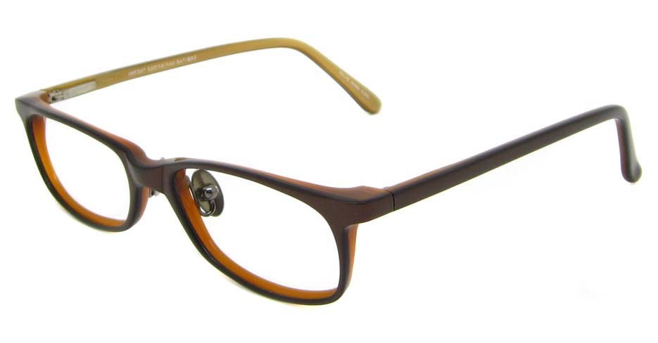 brown acetate rectangular glasses frame HL-MF367