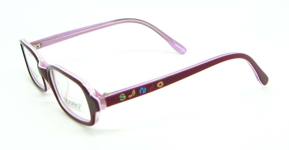 brown with pink plastic rectangular glasses frame JNY-BL6239-C171