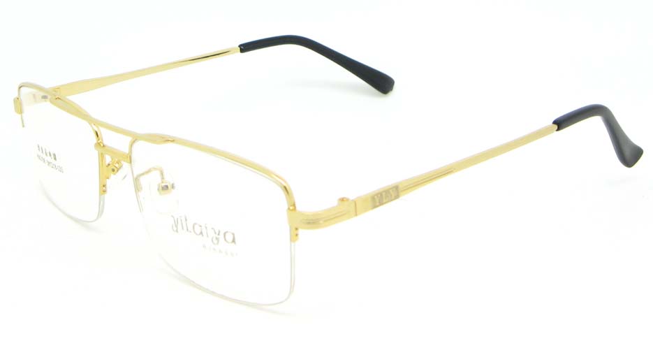 gold Rectangular  metal glasses frame WKY-HM3156-J