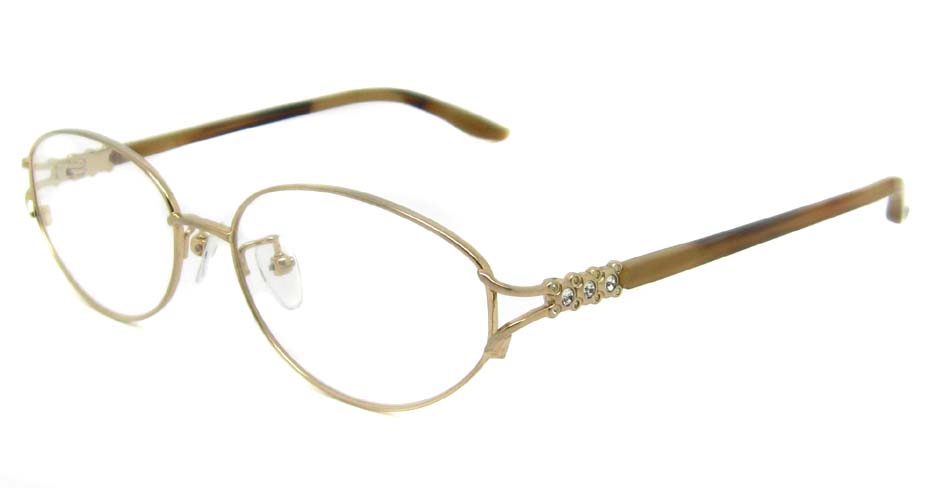 gold oval titanium glasses frame HL-JDGG001-J