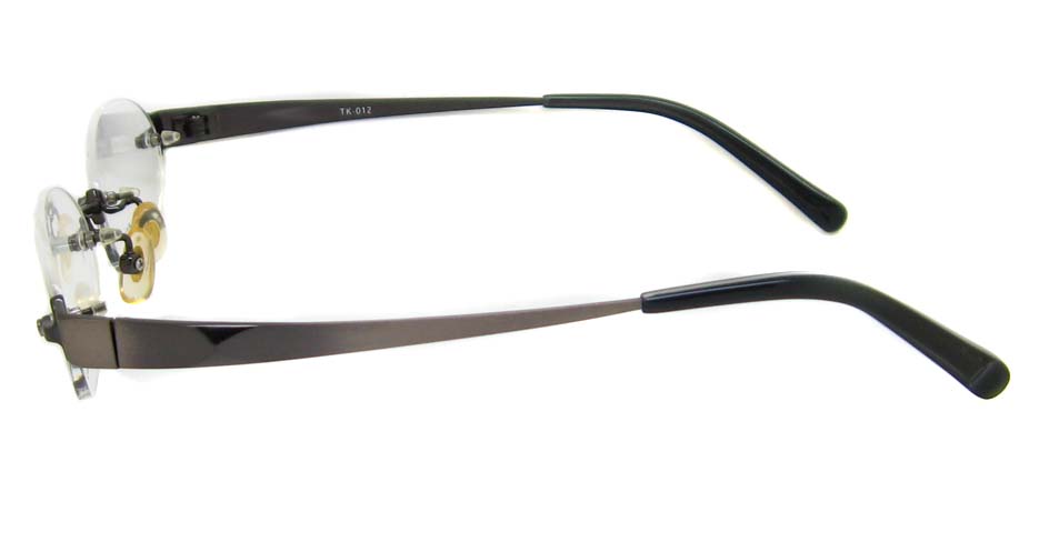 grey with black Titanium  oval rimless glasses frame HD-TK012-C03