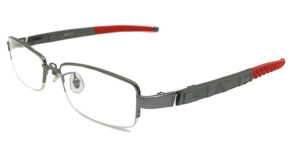 grey with red blend oval sport glasses frame LT-A184-C2