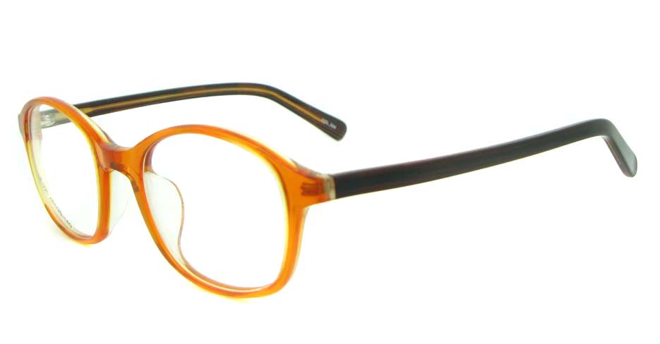 orange with brown round plastic glasses frame YL-JB8350-C681