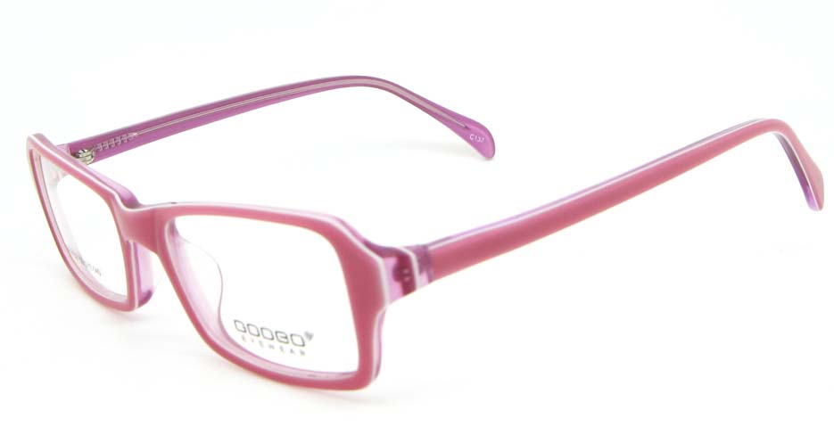 pink Acetate Rectangular glasses frame WKY-BL6158-C137