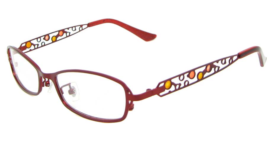 red metal oval glasses frame WKY-KM8881-H