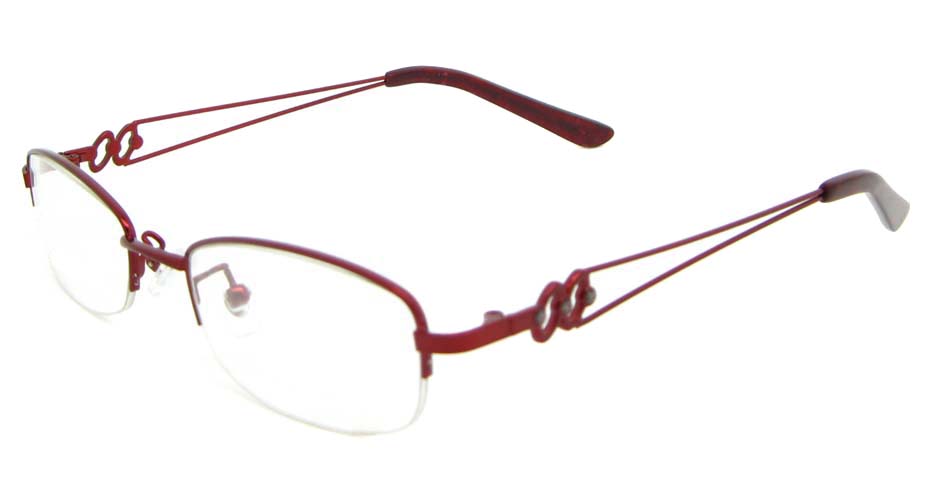 red oval metal glasses frame WKY-KM5528-H